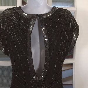 Formal sequenced black dress